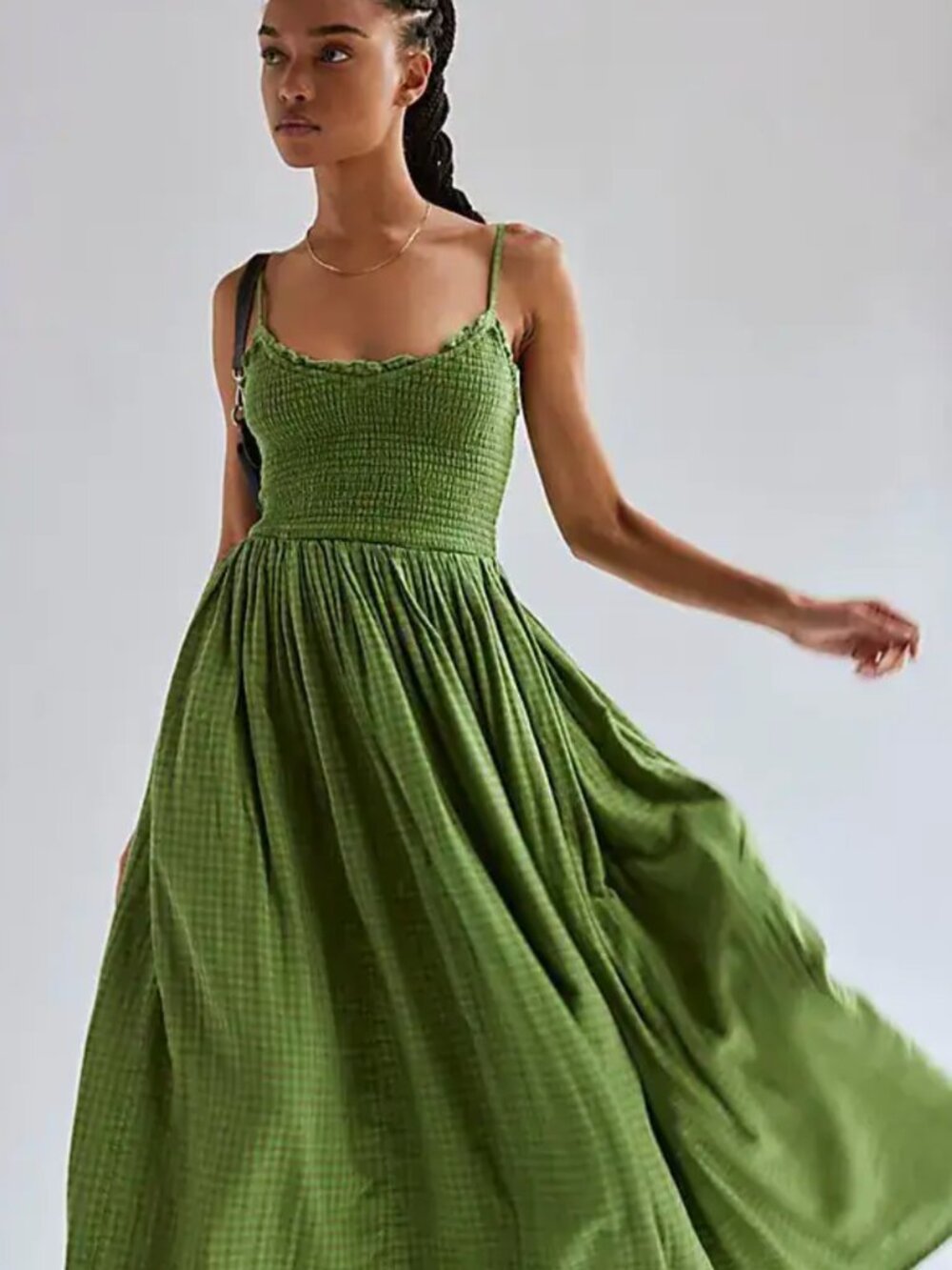 Free People  sweet nothings gingham maxi dress